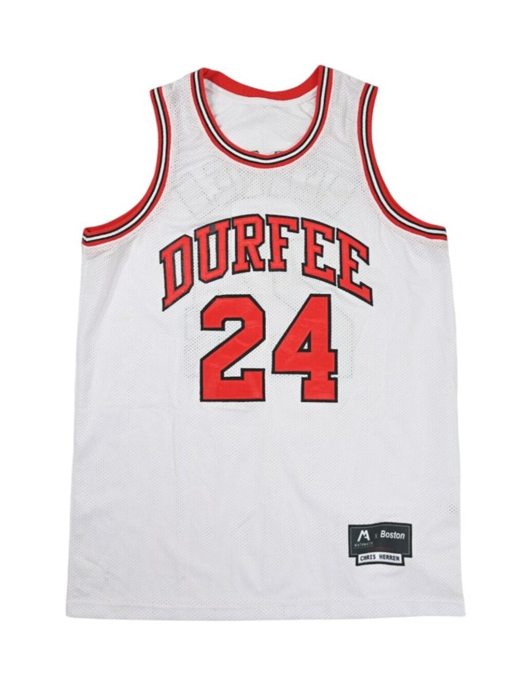 Mathmatik x Boston Chris Herren Durfee #24 Throwback Jersey in White